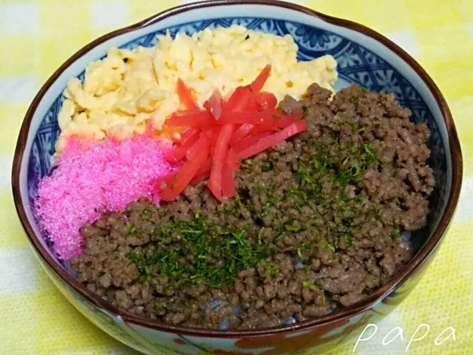 懐かしのそぼろ丼|パパさん