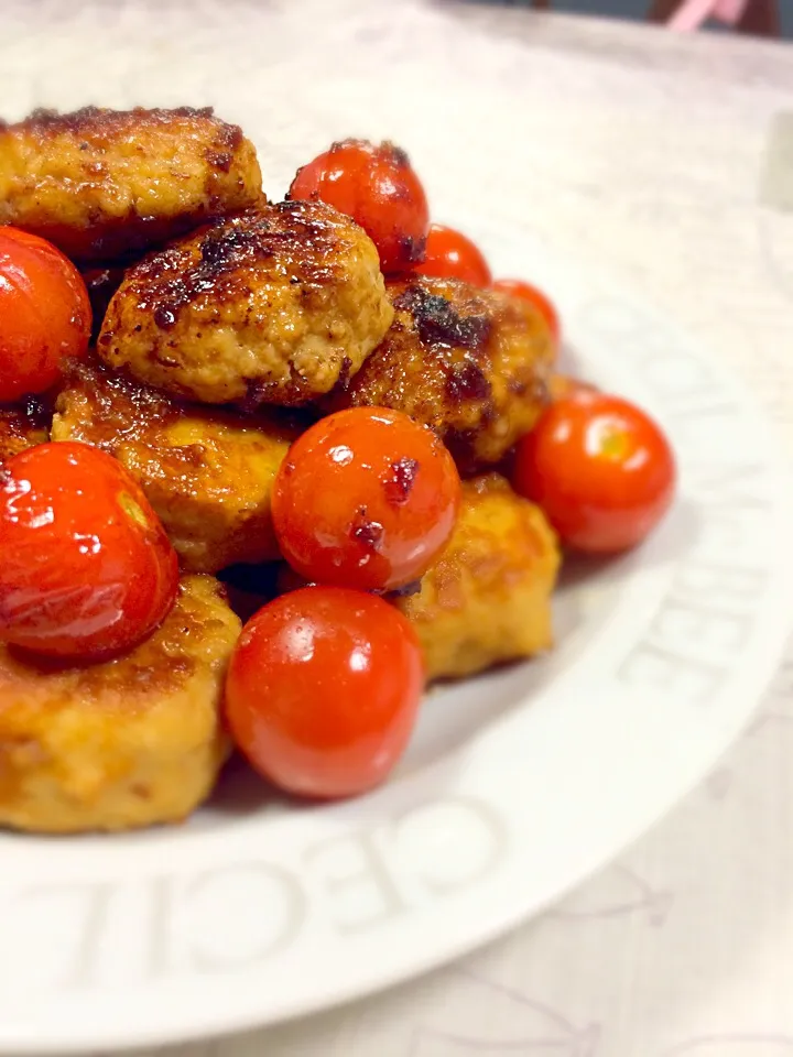 つくねとトマトの照り焼き|ayakaさん