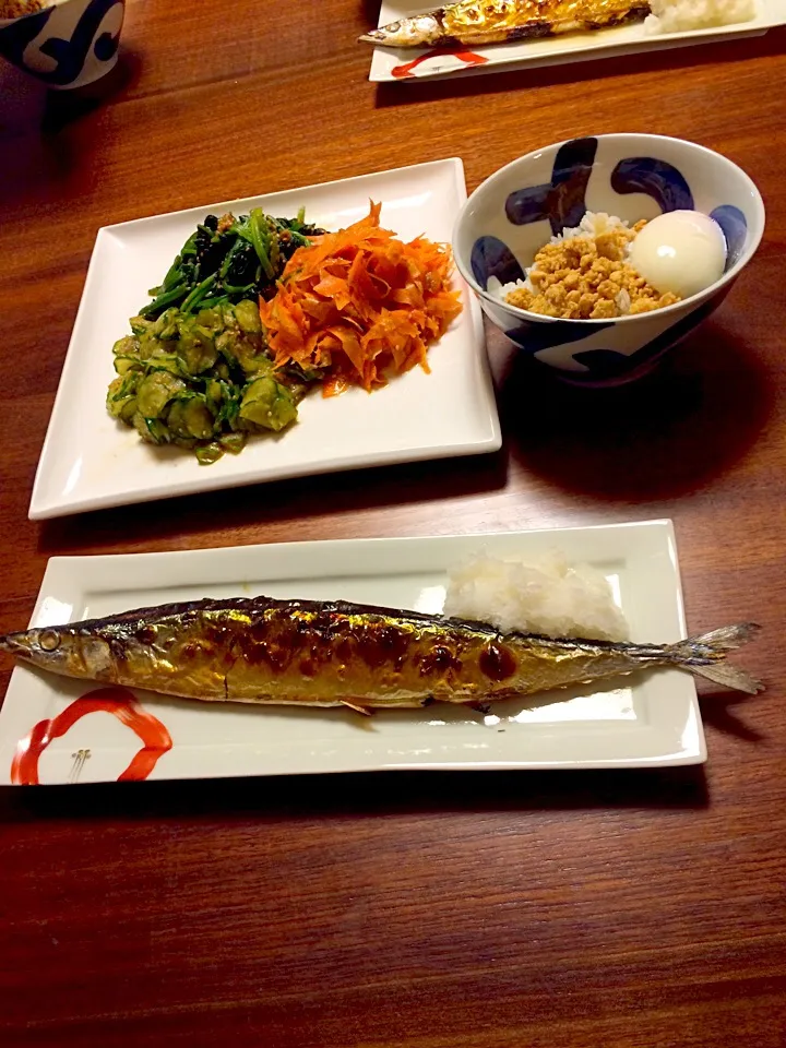 秋刀魚とビビンバでヘルシー夕食|トムさん