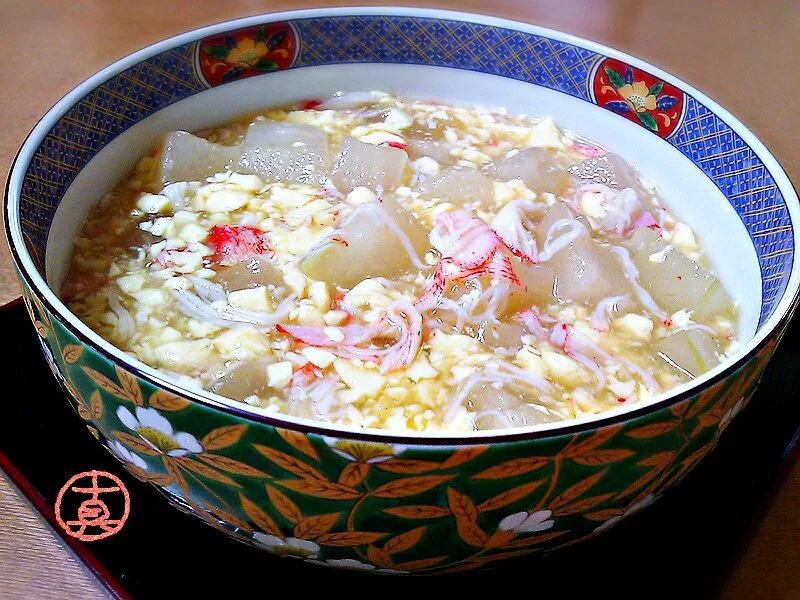 Tomokoさんの玉子豆腐とカニカマ使って簡単うまうまあんかけ冬瓜♥|真希さん