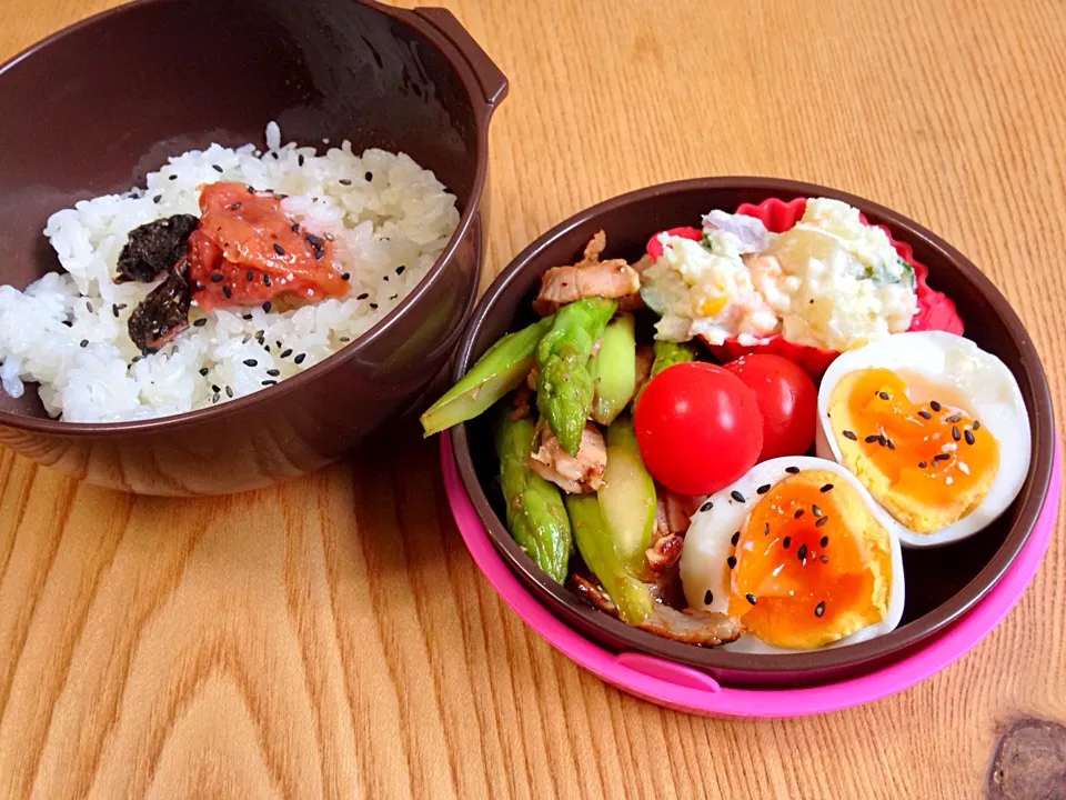 アスパラベーコン、ポテトサラダの、お弁当|Yukie  Toriseさん