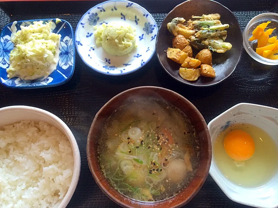 けんちん汁定食。玉子かけ（＾ω＾）|liccaさん