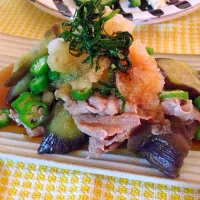 Snapdishの料理写真:夏野菜と豚シャブのみぞれぽん酢|niko78さん