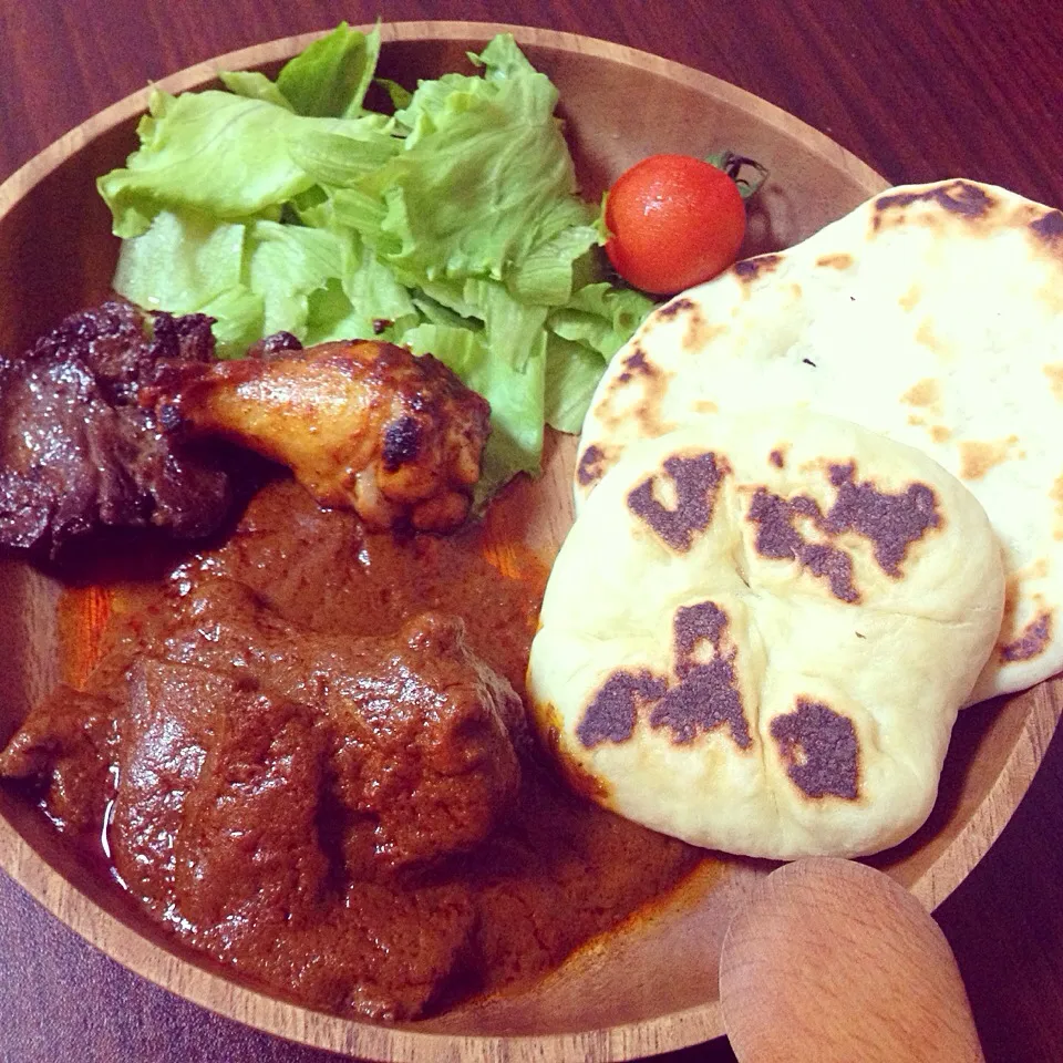 チキンバターカレー タンドリーチキン パニールクルチャ ナン|みきさん