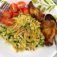 Fried rice with grilled drumlets|wei weiさん