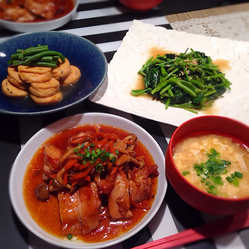 レンジで鶏照焼きの献立|RIESMOさん