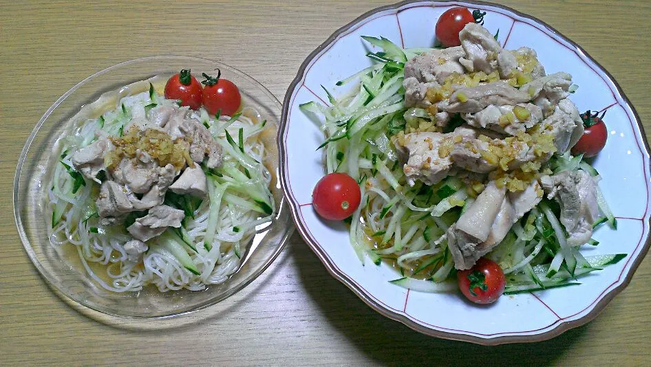 棒々鶏的ぶっかけそうめん 大盛と普通盛|みあこさん