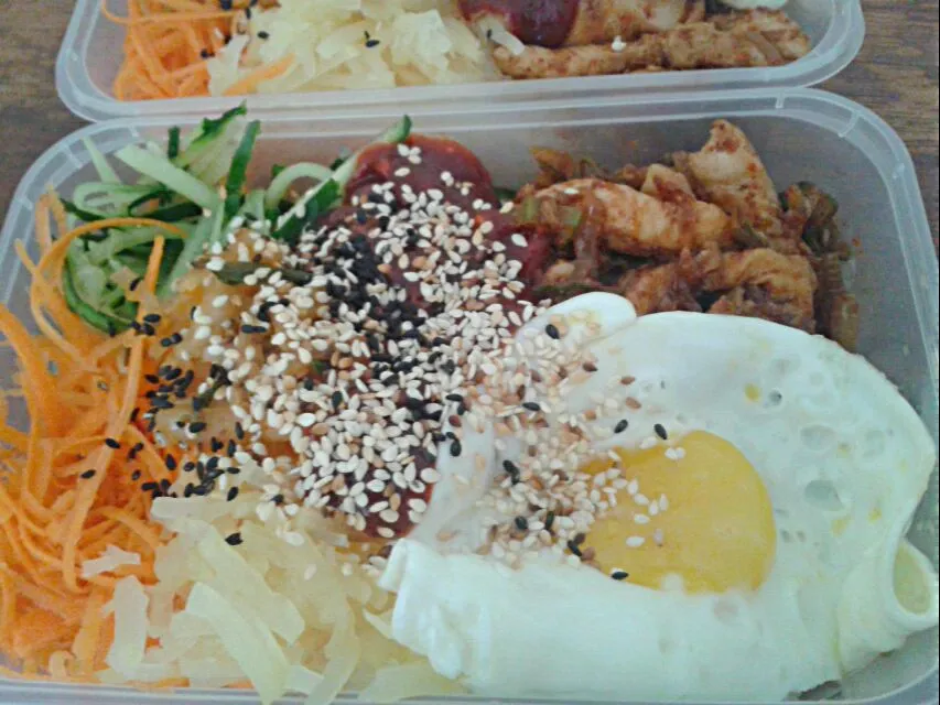 home made korean Bimbimbap lunch box #Korean cuisine #home made #home cook#Healthy diet #healthy #Lunchbox #lunch delivery #delicious|Kenex Kum Chee Kuanさん