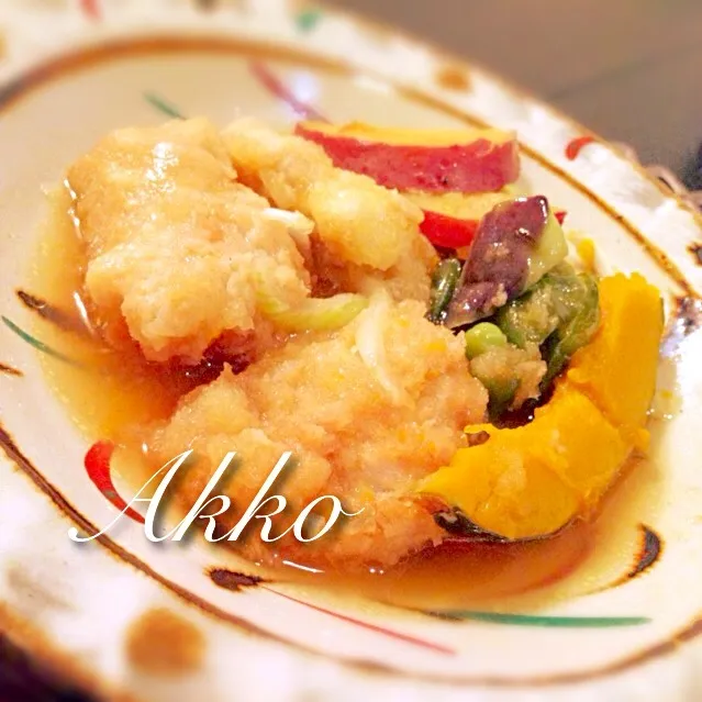 鶏からとゴロゴロ野菜のみぞれ煮|アキコさん