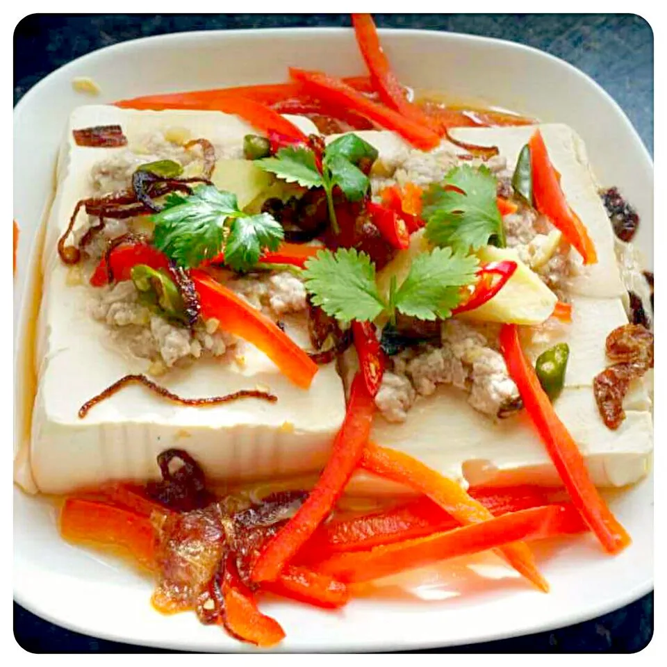 steam Tofu with pork mince|jane yongさん