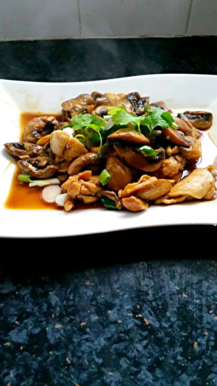 braised chickens  with mushroom|jane yongさん