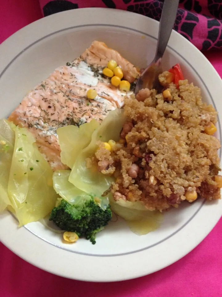 Salmon quinoa and veg|lindsayさん