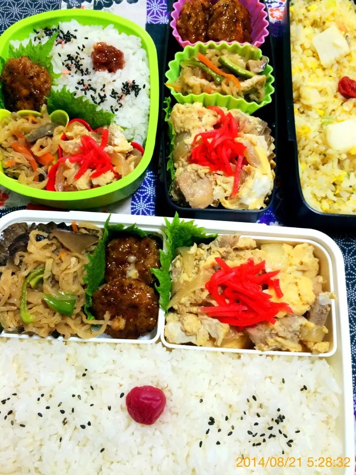 Snapdishの料理写真:今日の３個弁当〜2014.8.21|こんぺいとうさん