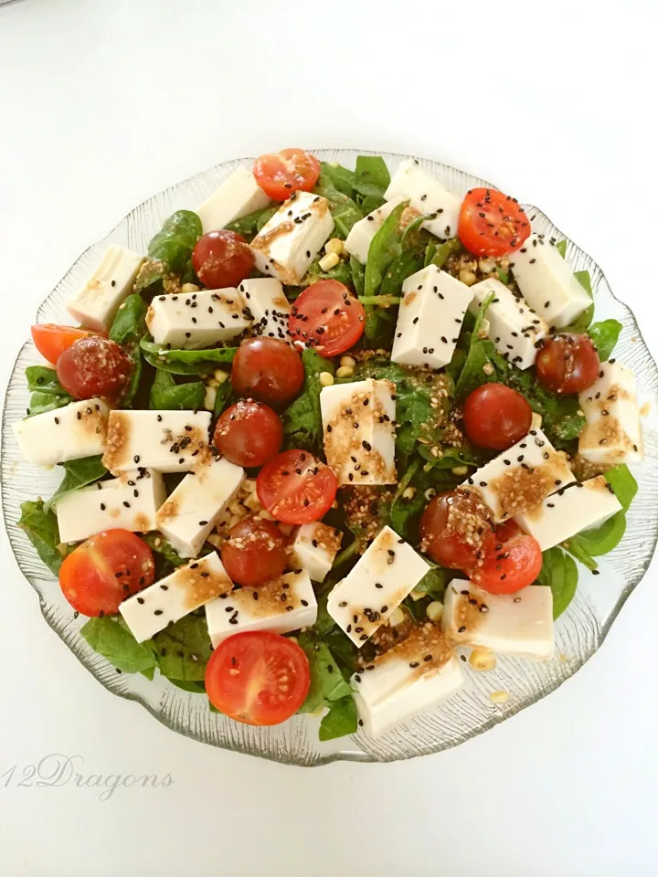 Cold tofu salad with sesame dressing|12Dragonさん