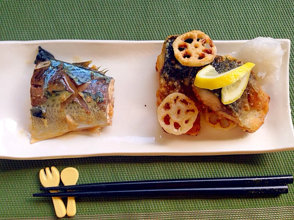 Mackerel simmered in miso&Fried Mackerel🐟🐟鯖の味噌煮&鯖の竜田揚げ|🌈Ami🍻さん