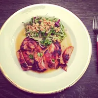 Snapdishの料理写真:Grilled chicken with Asian noodle salad|Jessie Boyevaさん