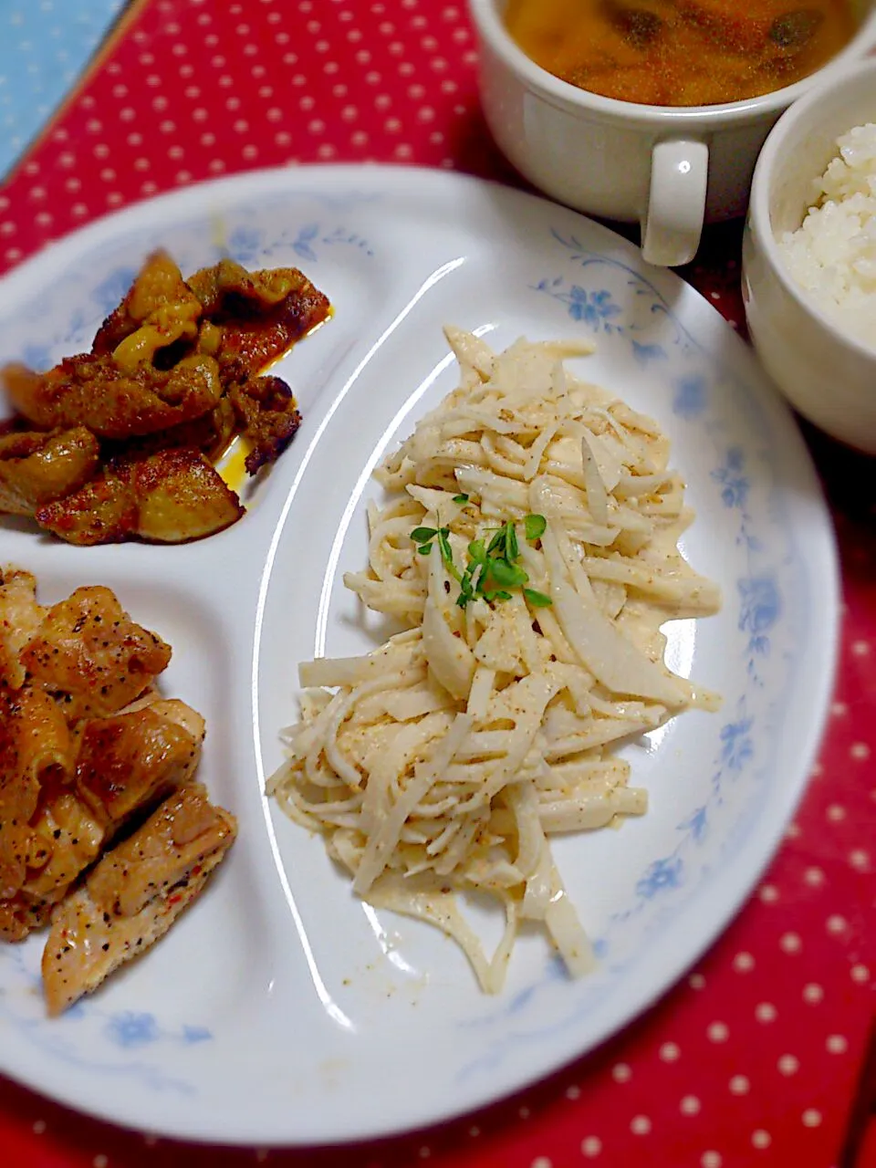 鶏の肉と皮の晩ごはん|ゆきさん