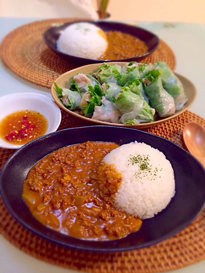 キーマカレー＆生春巻き|Yuko Kobayashiさん