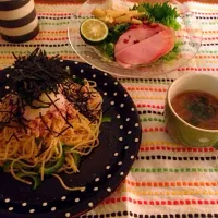 Snapdishの料理写真:ゴーヤと大根おろしとツナのパスタ♥︎|niko78さん