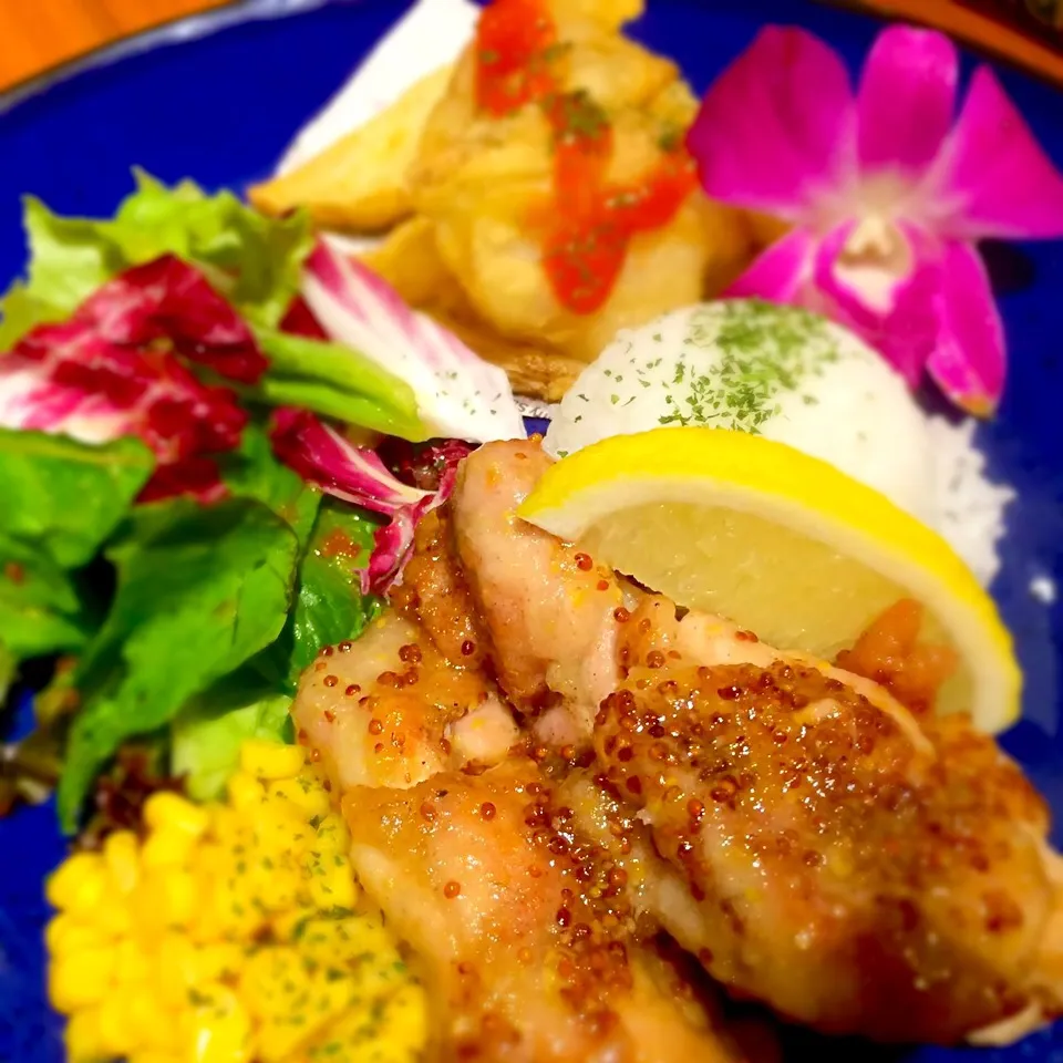 Snapdishの料理写真:Hawaian -Grilled Chicken with Honey mustard-|Yumi Francisca Aoyamaさん