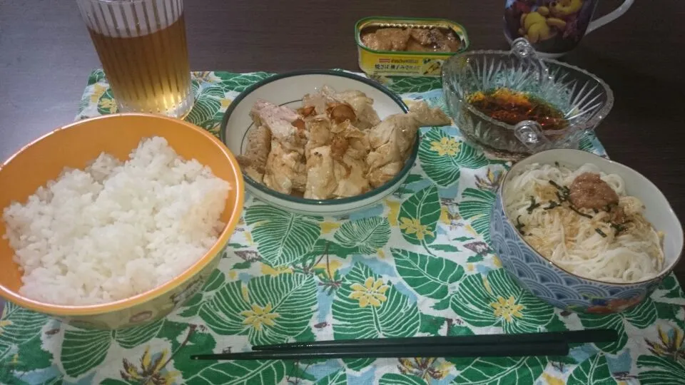 鳥の照り焼き
そうめんのうめ・お茶漬けのもとをのせて
～さばのゆず味噌で味の変化をもたせて～|Daiさん