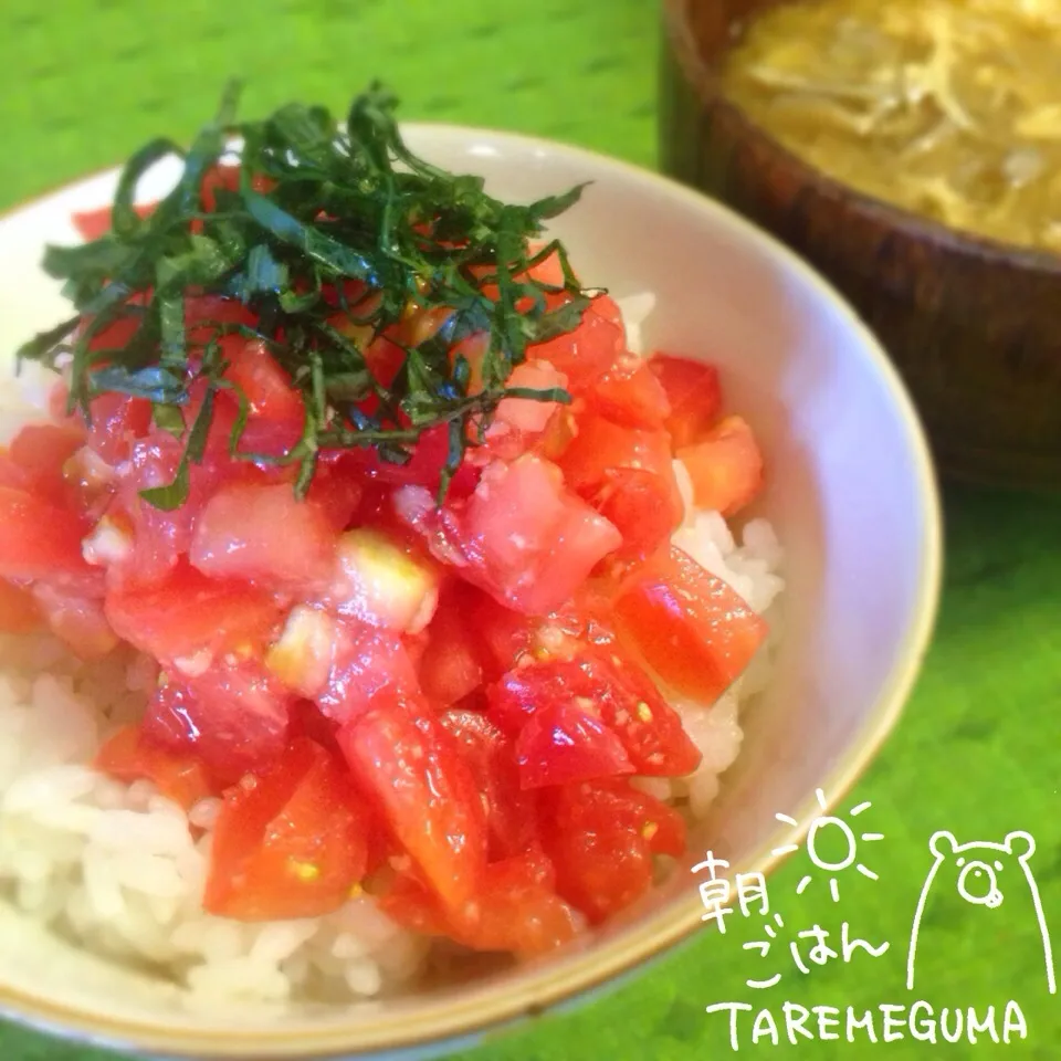 おりぃ🎀さんの料理 テレビでみかけたトマト丼🍅|たれめぐま◡̈✩*さん