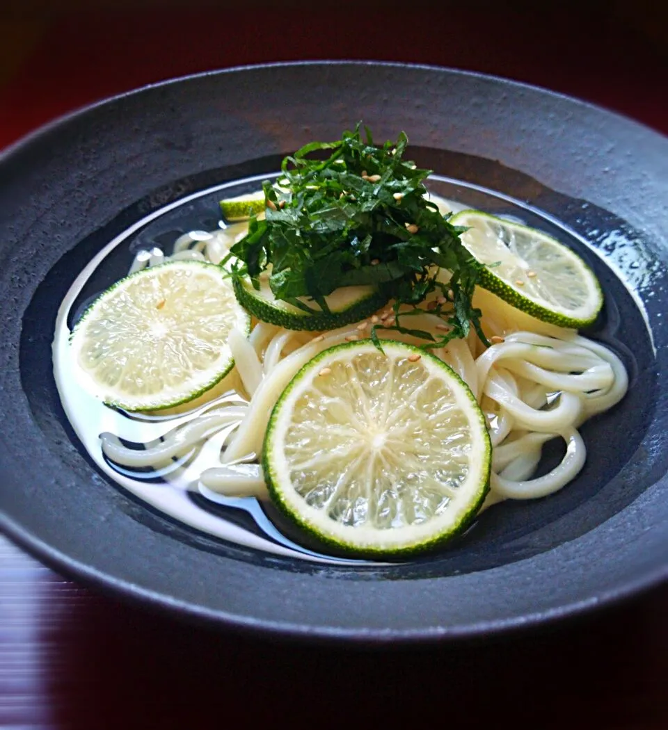 ぷぅぴぃさんの暑いお昼に一杯の涼❀.(*´◡`*)❀.スダチうどん|peachさん