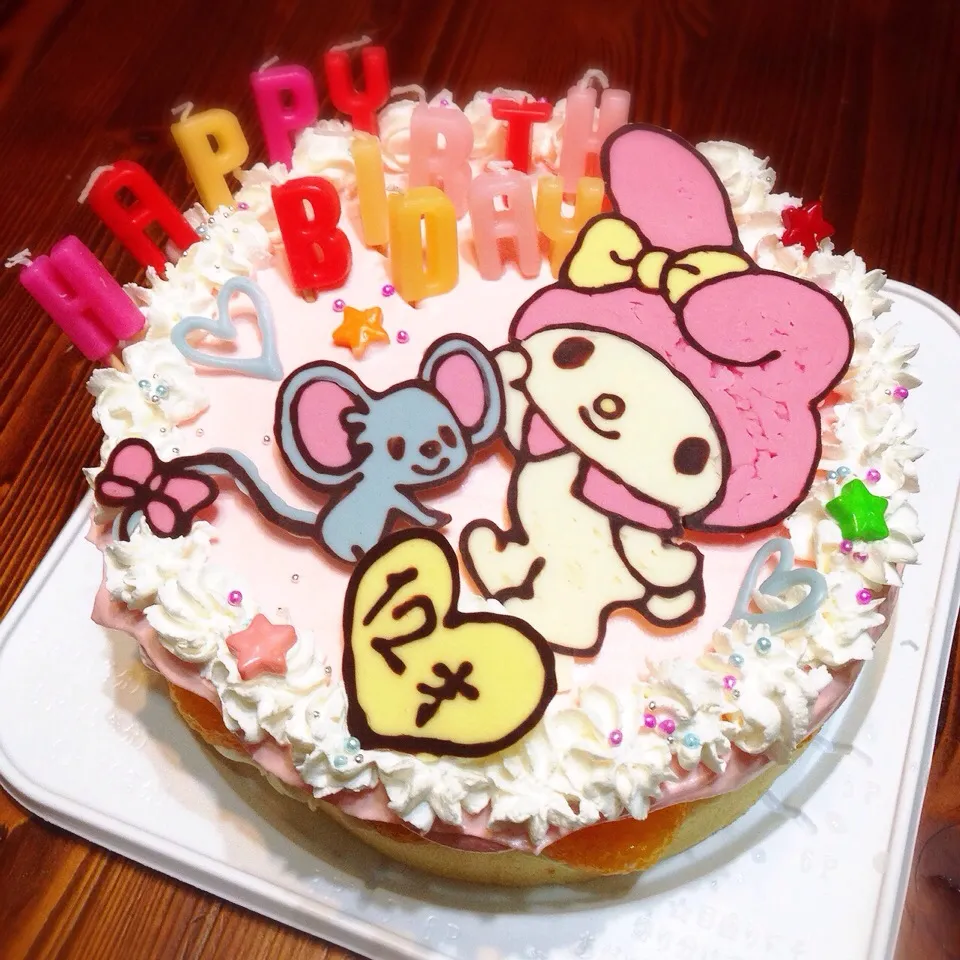 マイメロディの誕生日ケーキ|♡̷ஐゆかちんஐ♡̷さん