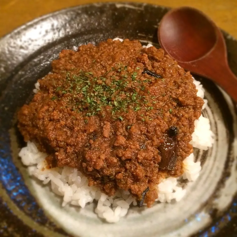 茄子のキーマカレー|マユマユさん