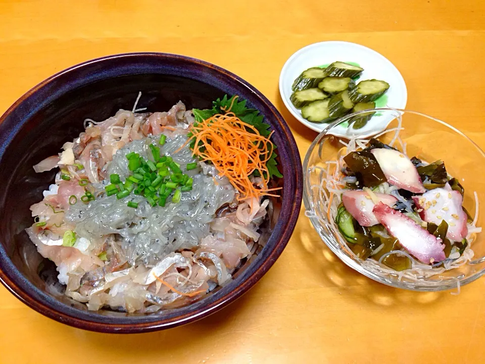 鯵のタタキと生シラス丼|土屋智宏さん