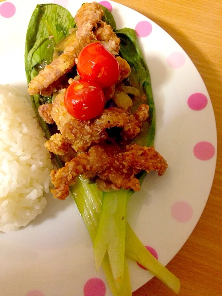 Pork salt and pepper w/ bokchoy|Jefferson M. Macalindongさん