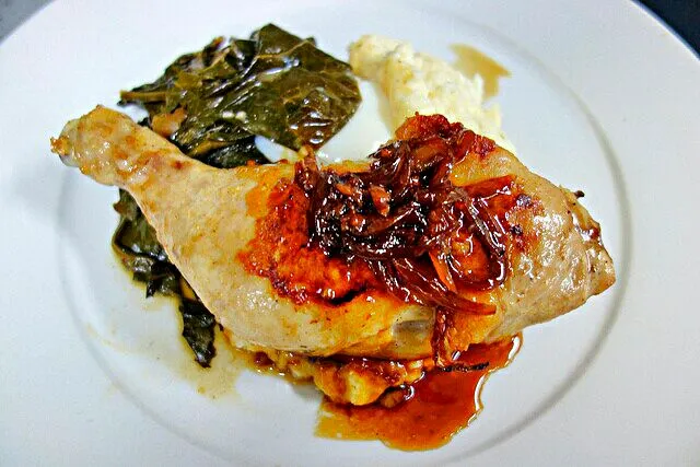 Snapdishの料理写真:#Chicken leg quarter with Grits and Greens #NOLA #Eat #Louisiana Maurapas Foods|Alisha GodsglamGirl Matthewsさん