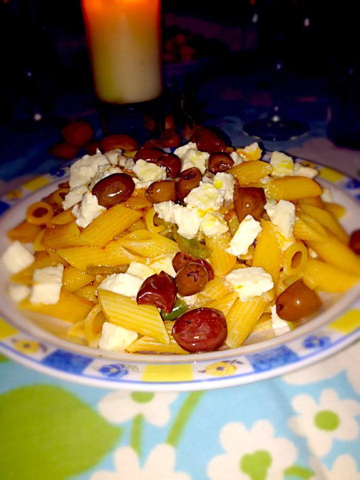 Pasta ortolana con peperoni verdi freschi e formaggio veg|Madda Lenaさん