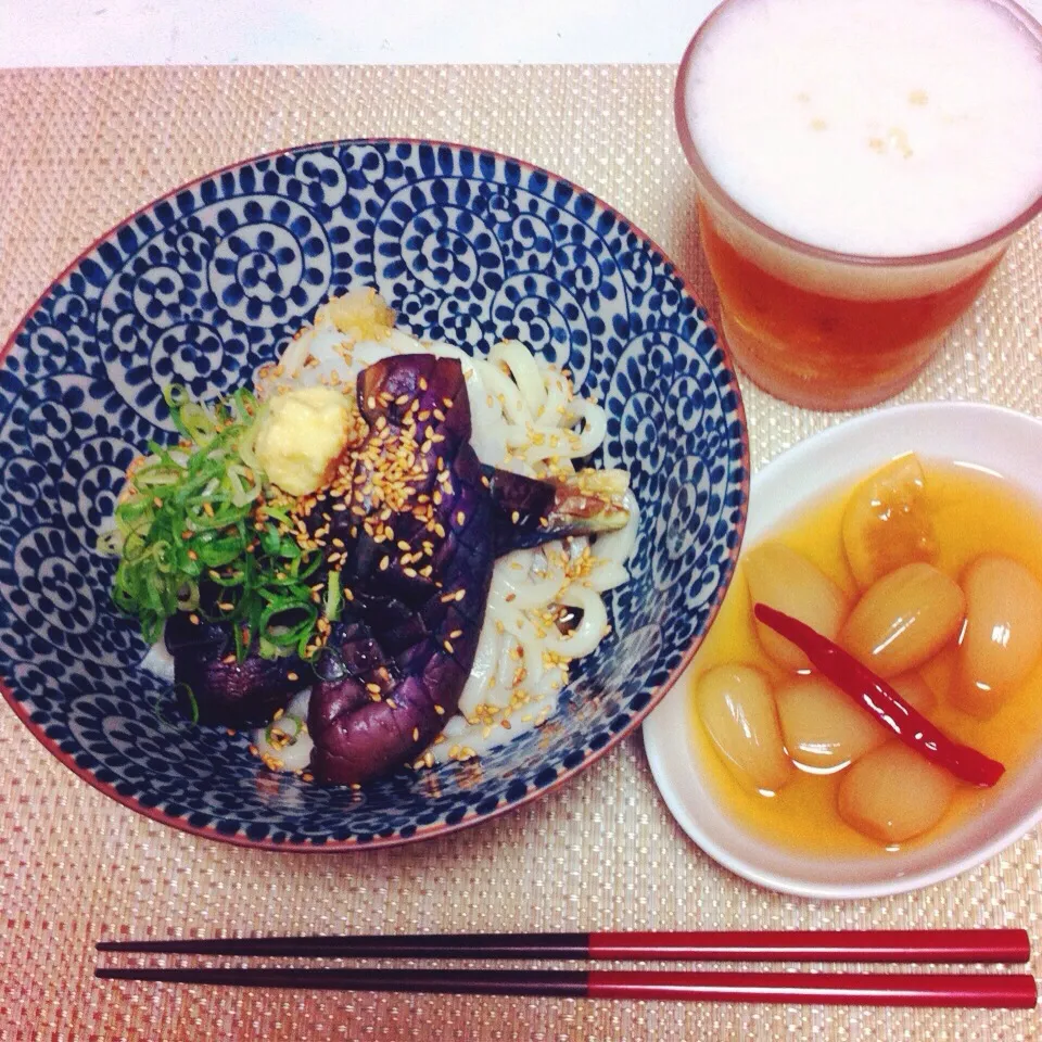 茄子の甘辛とおろしのぶっかけうどん(๑>◡<๑)|さちさん