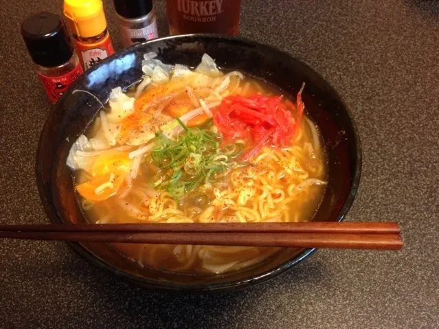 Snapdishの料理写真:マルちゃん正麺、コンソメ味噌味！꒰ •ॢ  ̫ -ॢ๑꒱✩✨|サソリさん