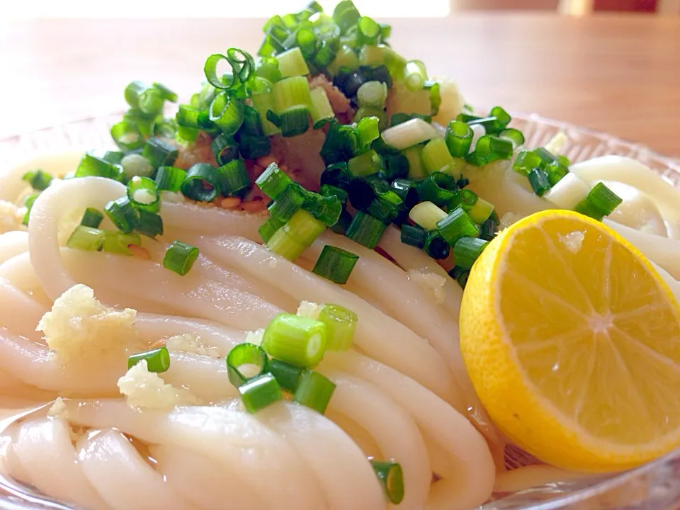 ぶっかけうどん。大根がなくて、だいこんおろしいれられなかった。。|pepiさん