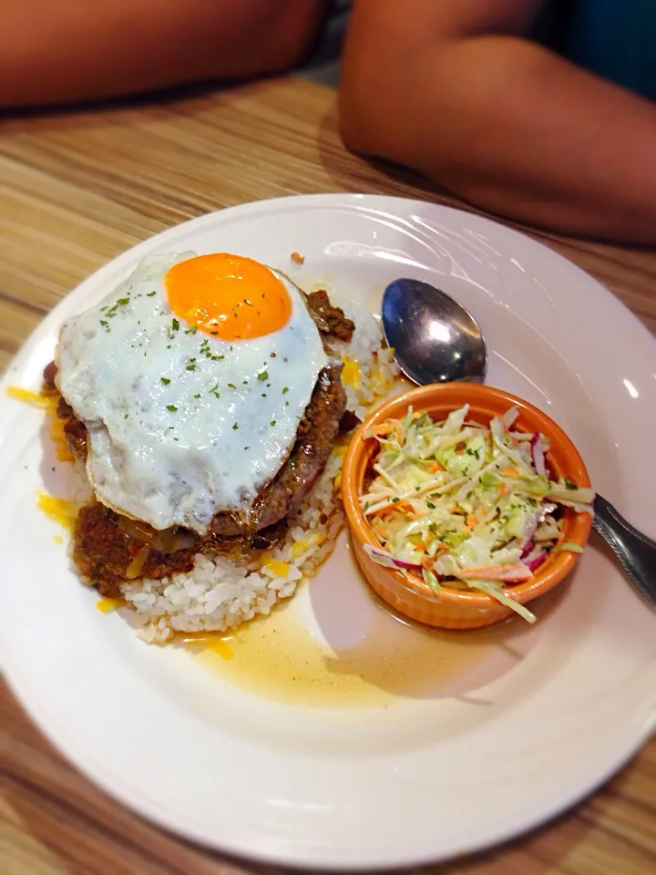 Mexico meat sauce hot with burger and rice❤️|Nonononoさん