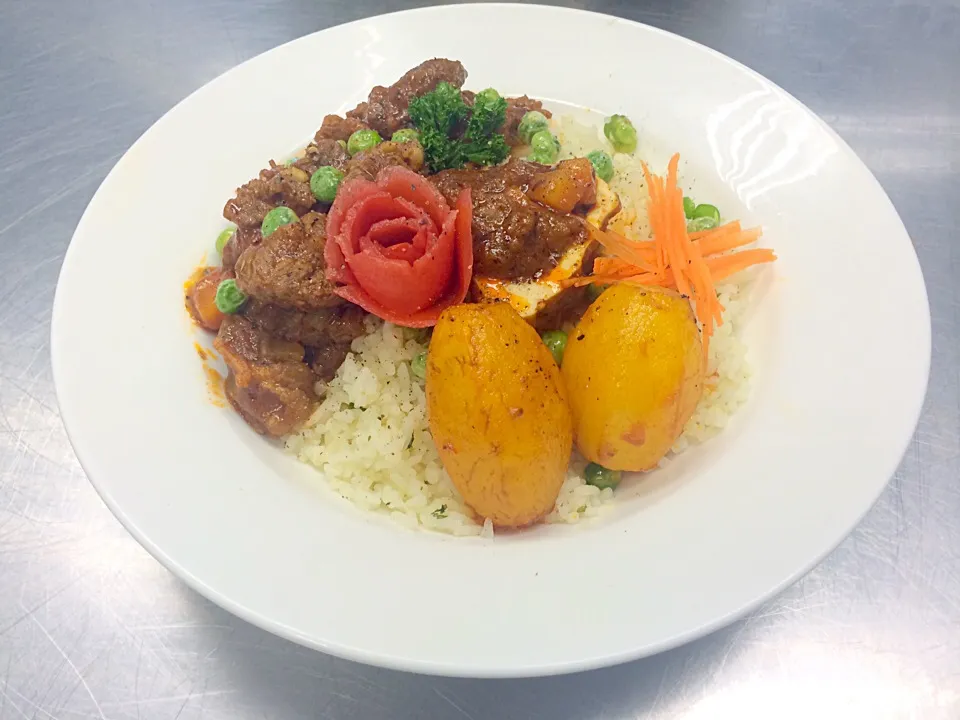 BEEF STEW & RICE PILAF with Tourne' Potato|karen gicanaさん