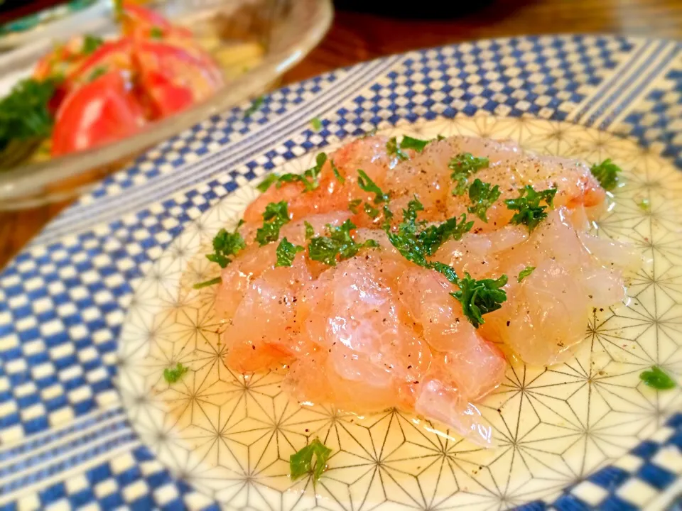 伊勢海老のカルパッチョ🍴|おかっぴーさん