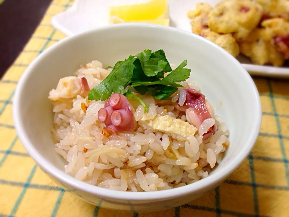 Snapdishの料理写真:たこ飯。|ももみにゃん。さん