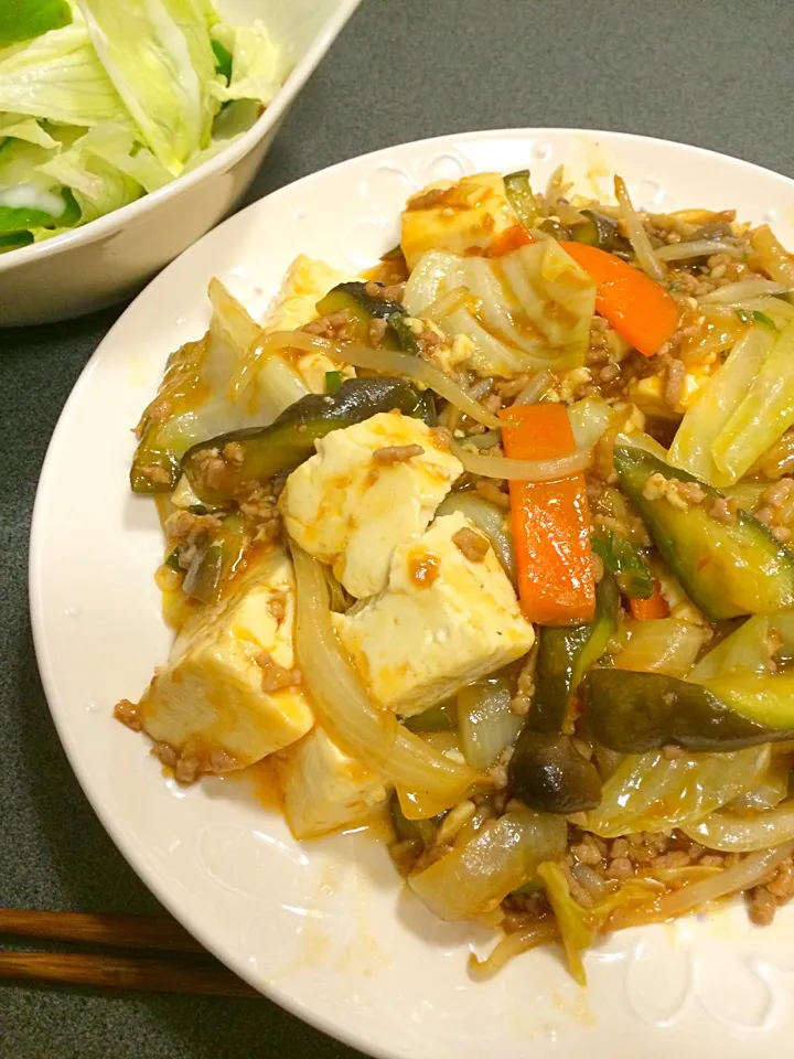 両方食べたくて麻婆茄子＆豆腐😃🎵|モモさん