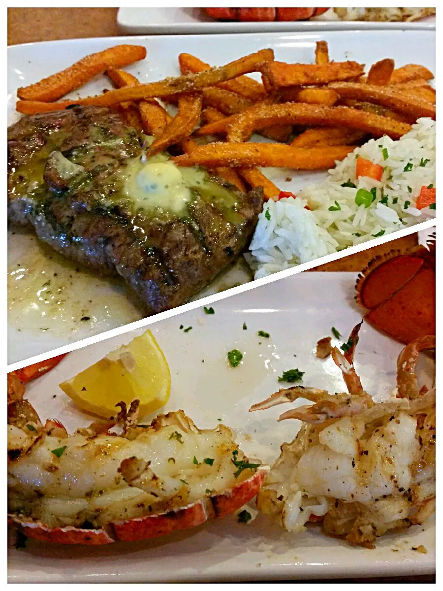 jack daniels flat iron steak plus lobster tail for lunch|Chloe Ivyさん