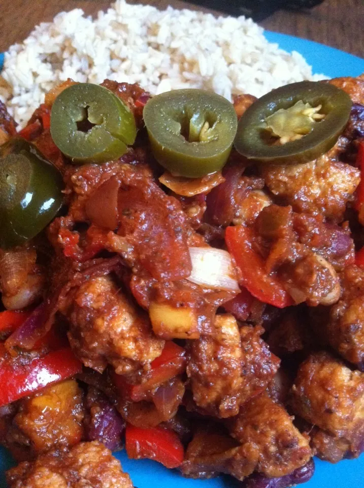 Chilli with Quorn chickenless pieces|Nick Hiderさん