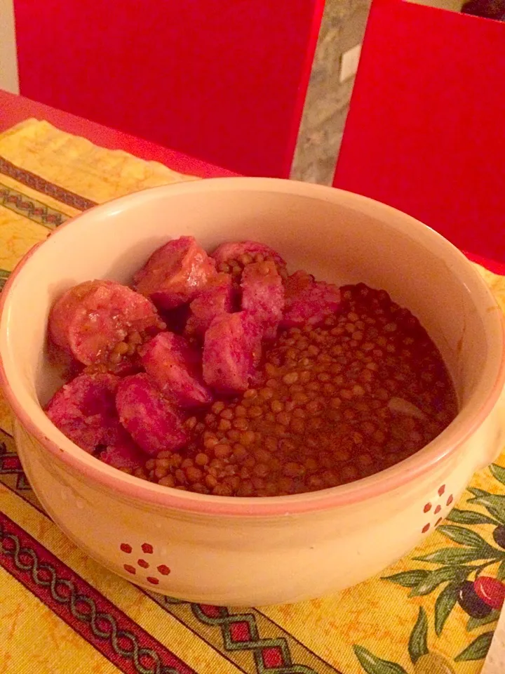 Sausage with lentils!!!|pampulyさん