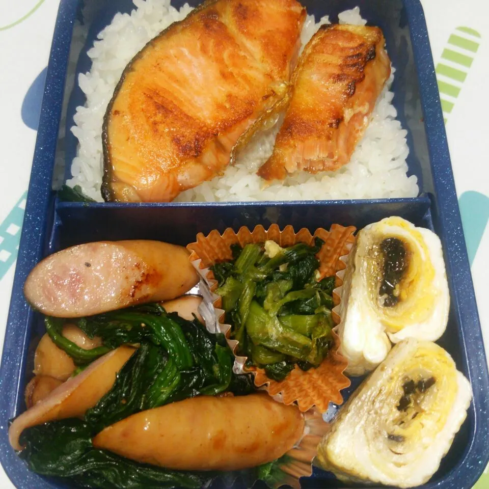 Snapdishの料理写真:8月26日　手抜きオレ弁当　２日目(笑)|クッキングおやぢさん