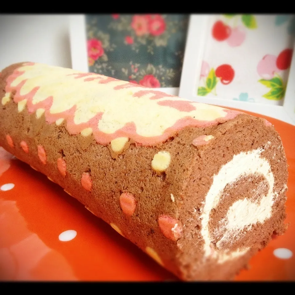 Swiss roll - Thank you polka dots|Chibiko's Kitchenさん