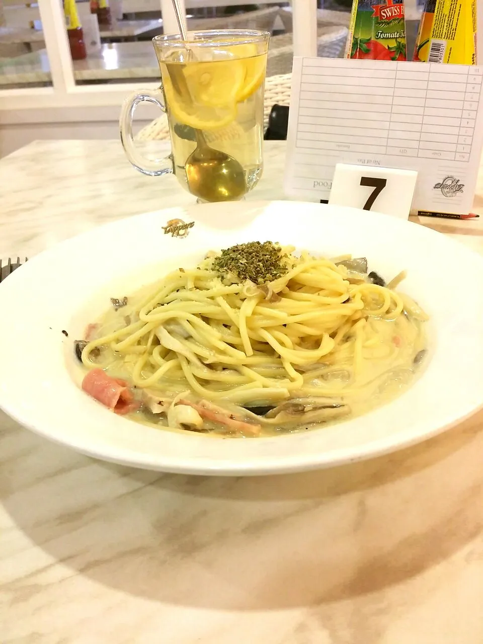 Snapdishの料理写真:Cabonara Spaghetti by Tappers❤|Jodie Hiaさん