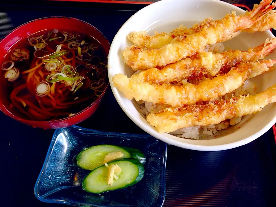 札幌 自然坊 甚平の海老天丼|pipioujiさん