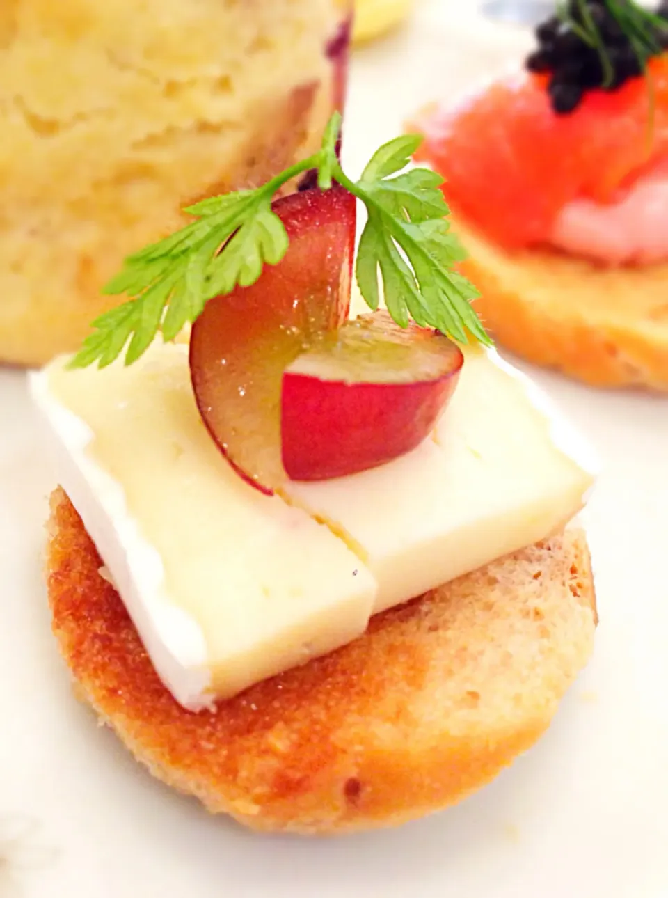 Snapdishの料理写真:Cheese and grape canapé. English high tea@L'espresso, Goodwood Park Hotel.|coxiella24さん