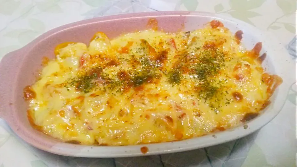 なすとミニトマトのグラタン|猫田さん